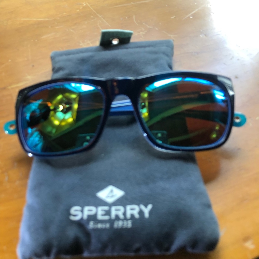 Sperry Black Sunglasses with Blue Lenses